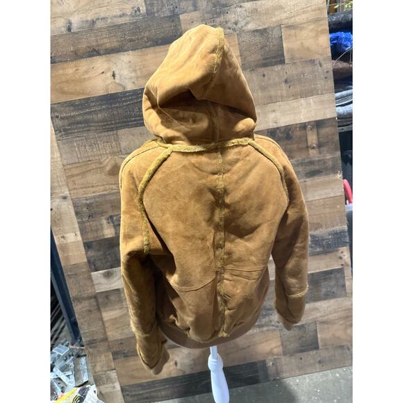 UGG- Shearling Hooded Coat - Tan - Size L W - Picture 8 of 8